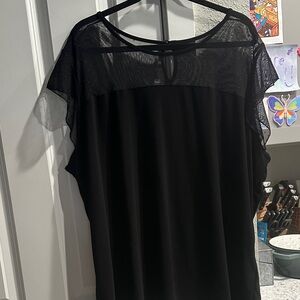Anne Klein Black Mesh Detail Top